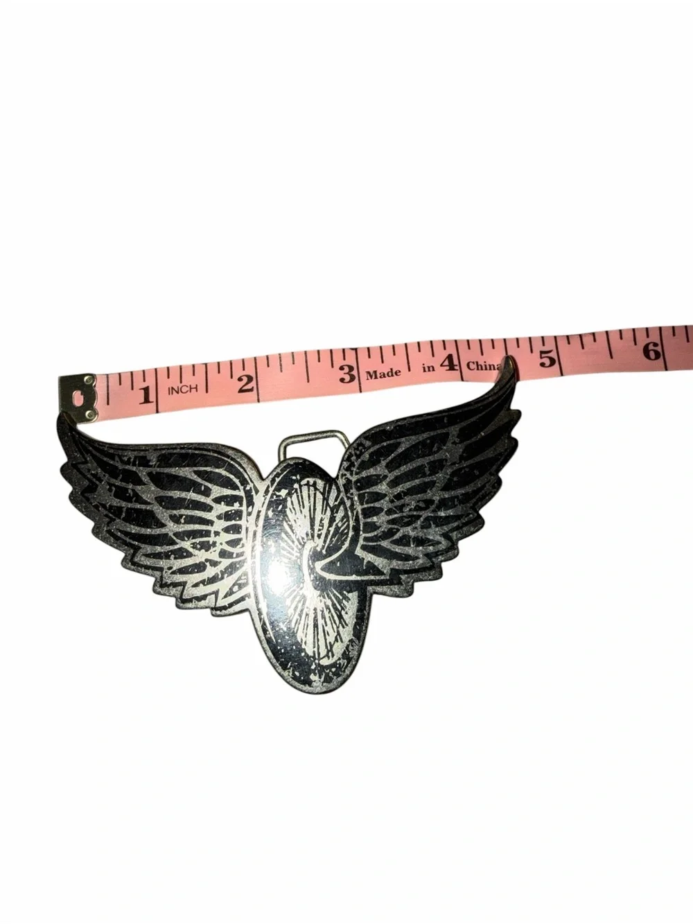 Men's Black Winged Wheel Metal Belt Buckle